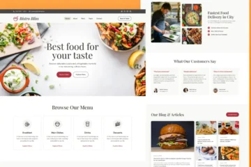 food and restaurant website design