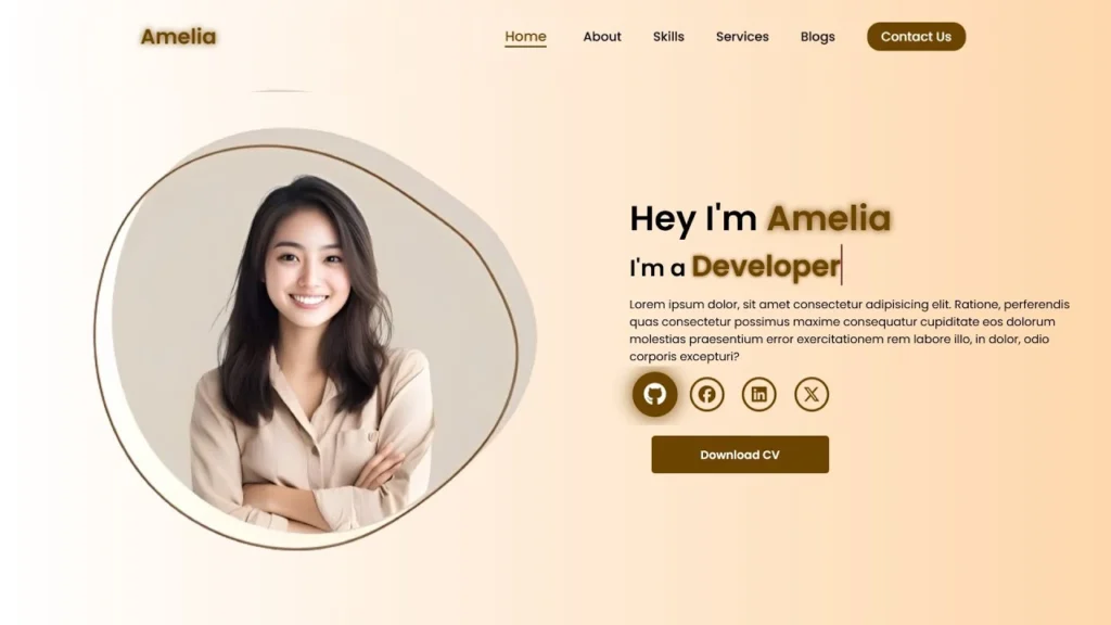 amelia portfolio design