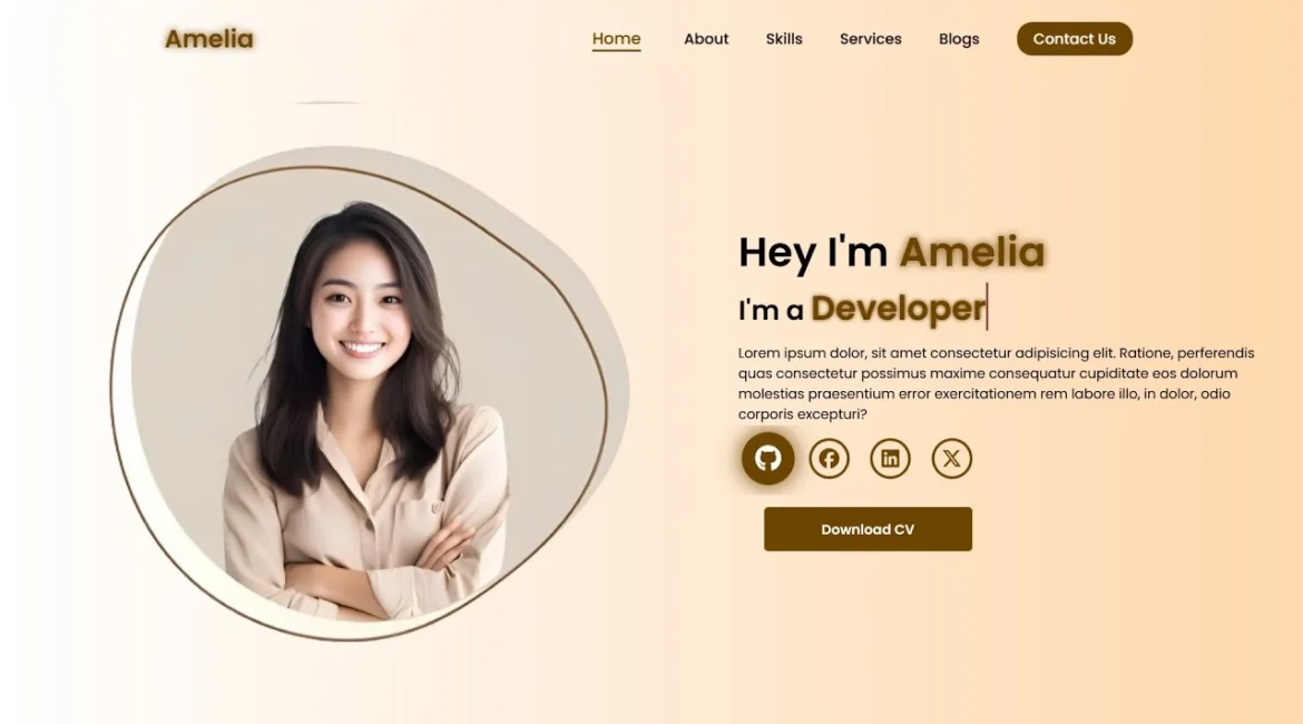 amelia portfolio design