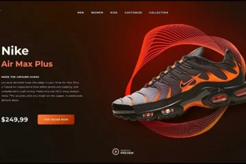 nike sneeker shoes website design