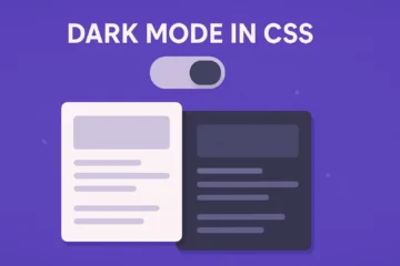 Dark Mode in CSS theme switching UI preview with light and dark panels