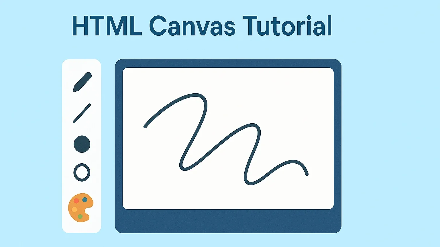 HTML Canvas Tutorial drawing app toolbar and canvas preview