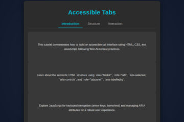 Accessible Tabs: HTML, CSS & JS Interface Design