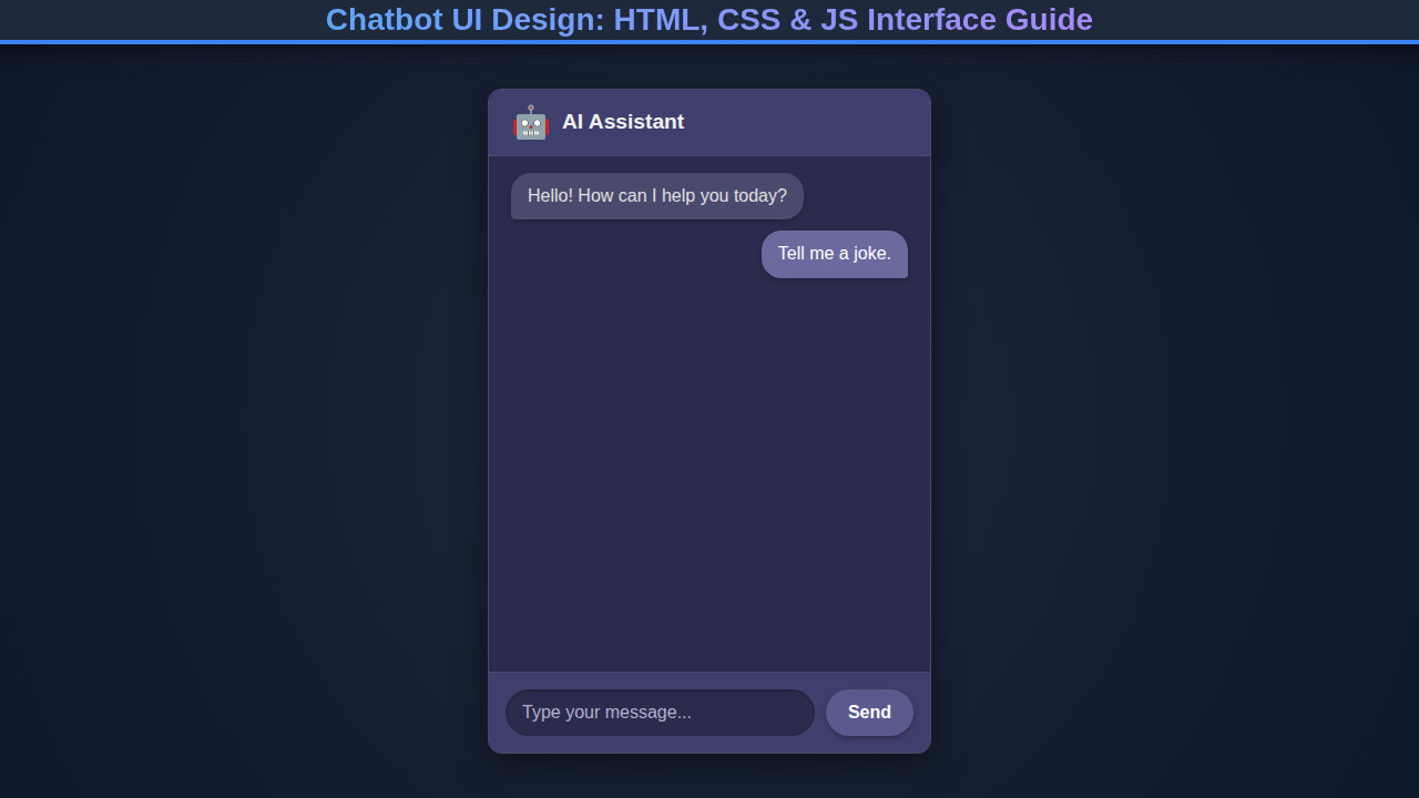 Chatbot UI Design: HTML, CSS & JS Interface Guide