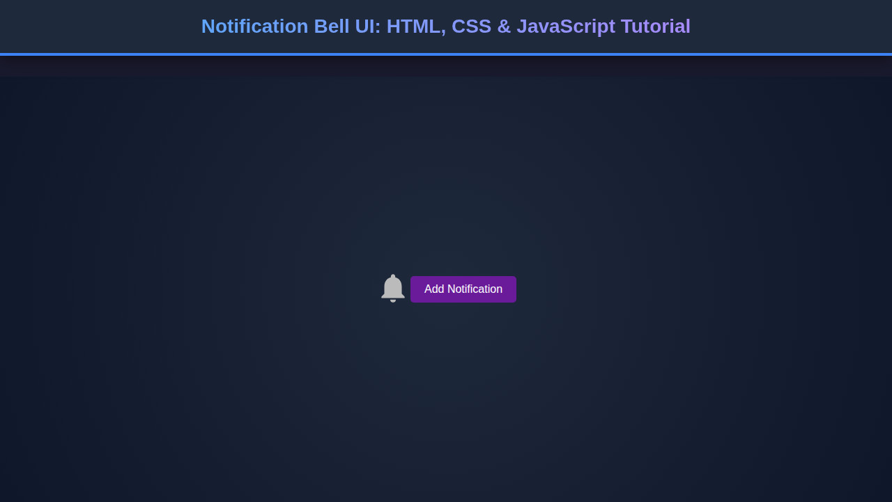 Notification Bell UI: HTML, CSS & JavaScript Tutorial