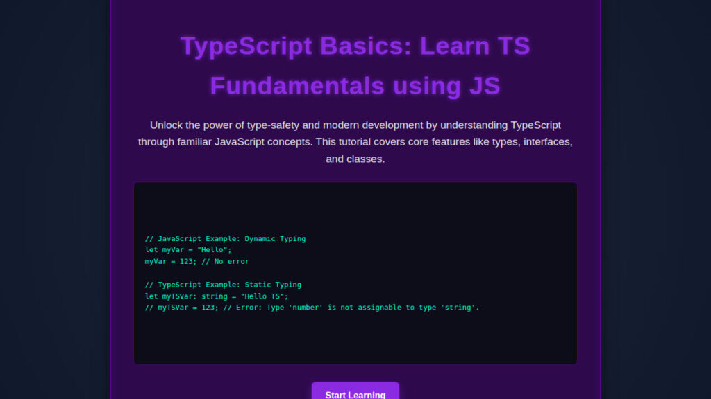 TypeScript Basics: Learn TS Fundamentals using JS