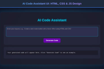 AI Code Assistant UI: HTML, CSS & JS Design