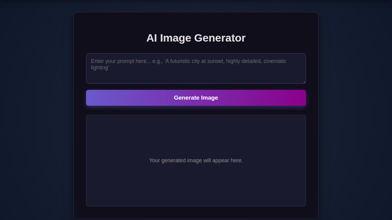 AI Image Generator: Interface with HTML, CSS & JS