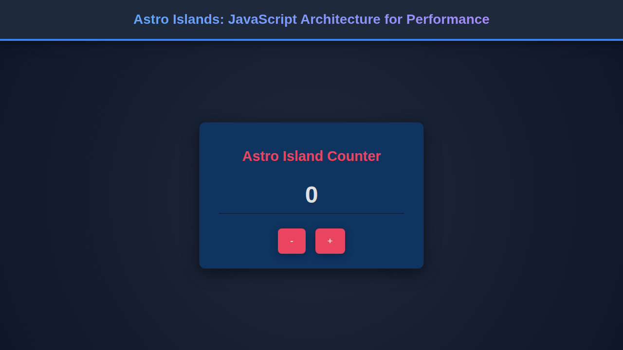 Astro Islands: JavaScript Architecture for Performance