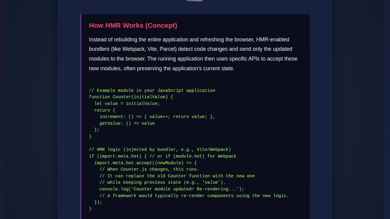 HMR JavaScript: Hot Module Replacement Explained