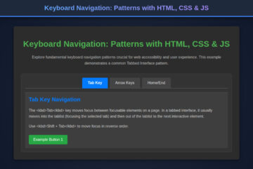 Keyboard Navigation: Patterns with HTML, CSS & JS