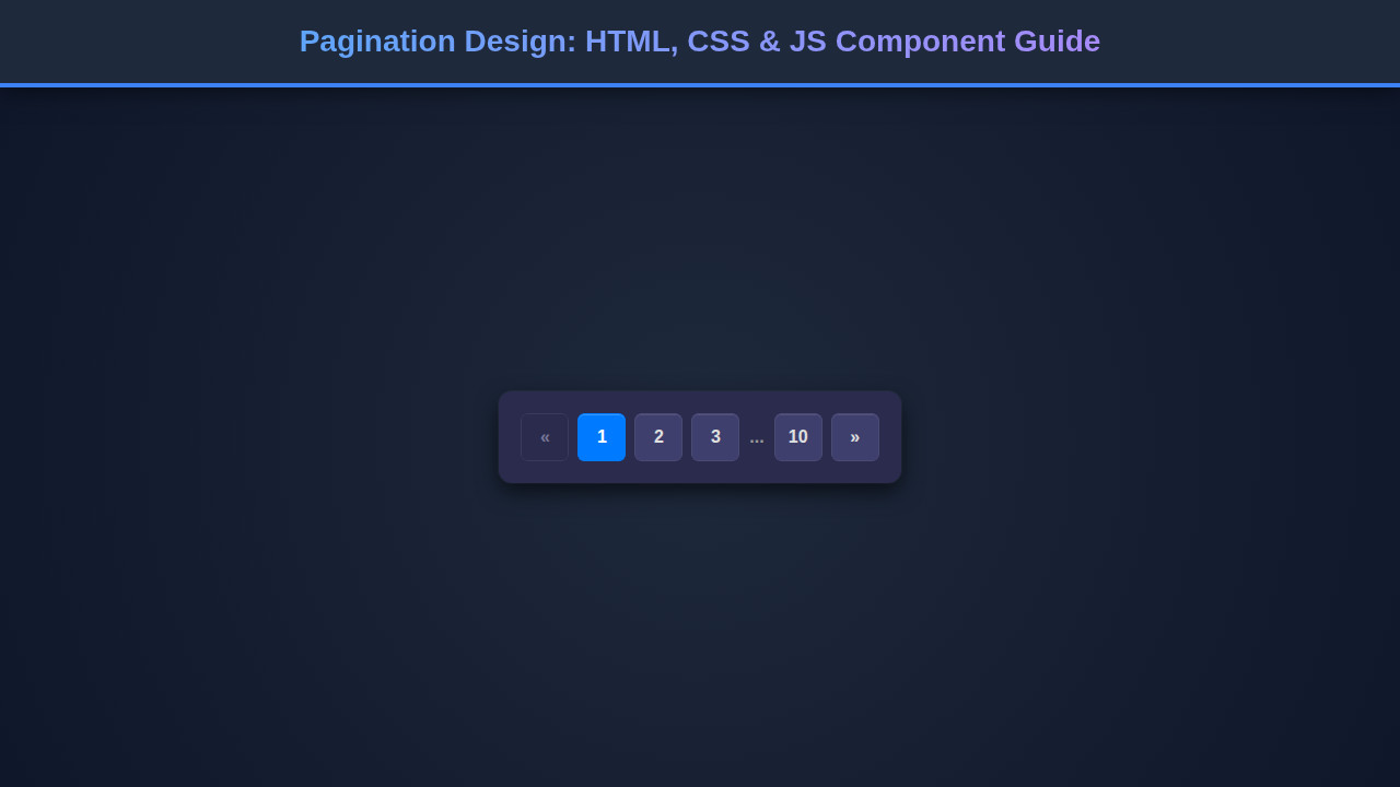 Pagination Design: HTML, CSS & JS Component Guide