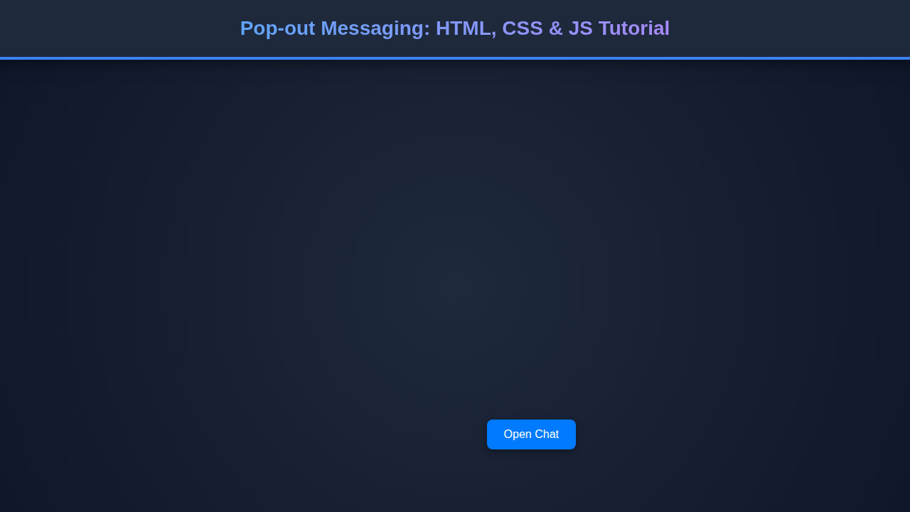 Pop-out Messaging: HTML, CSS & JS Tutorial
