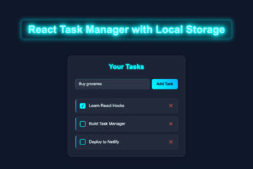 React Task Manager with Local Storage - JSX & Hooks Tutorial