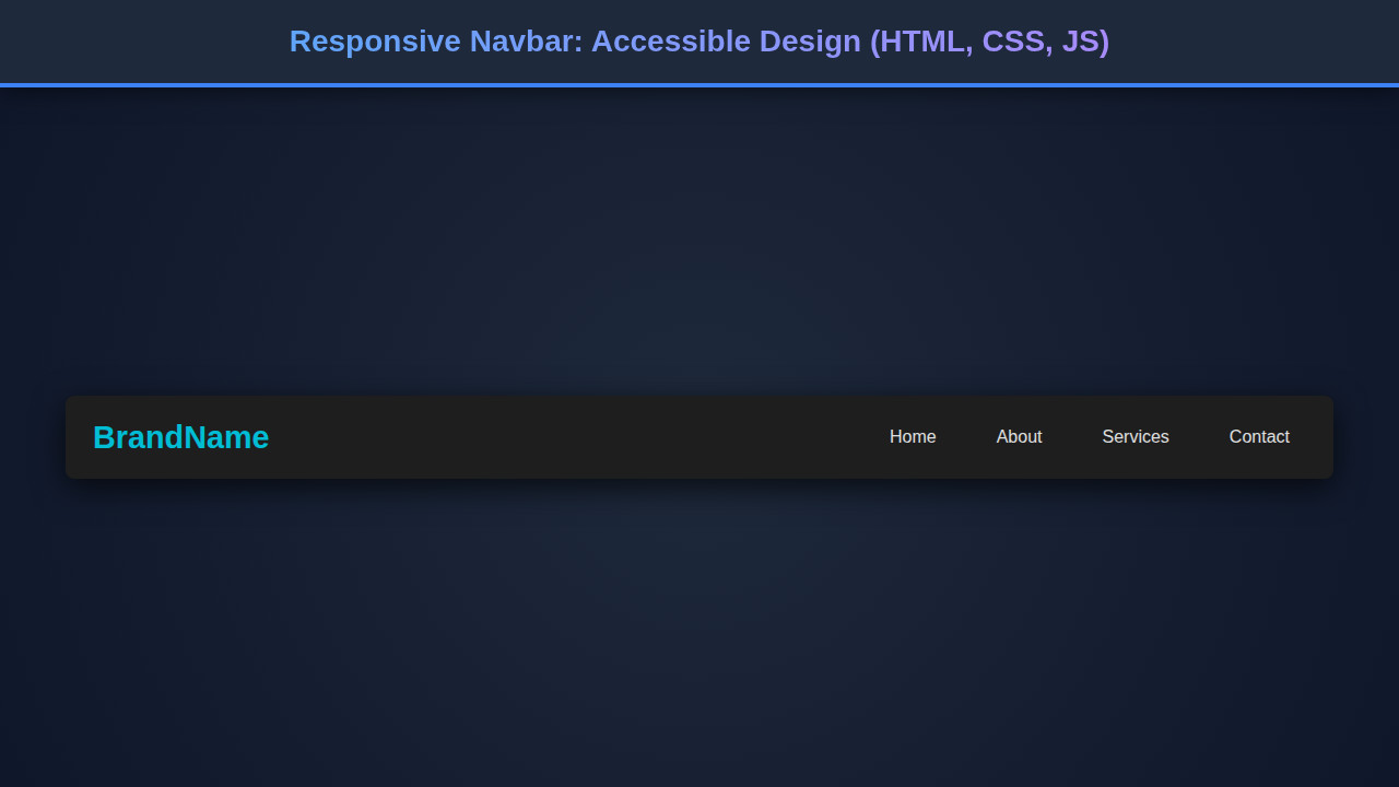 Responsive Navbar: Accessible Design (HTML, CSS, JS)