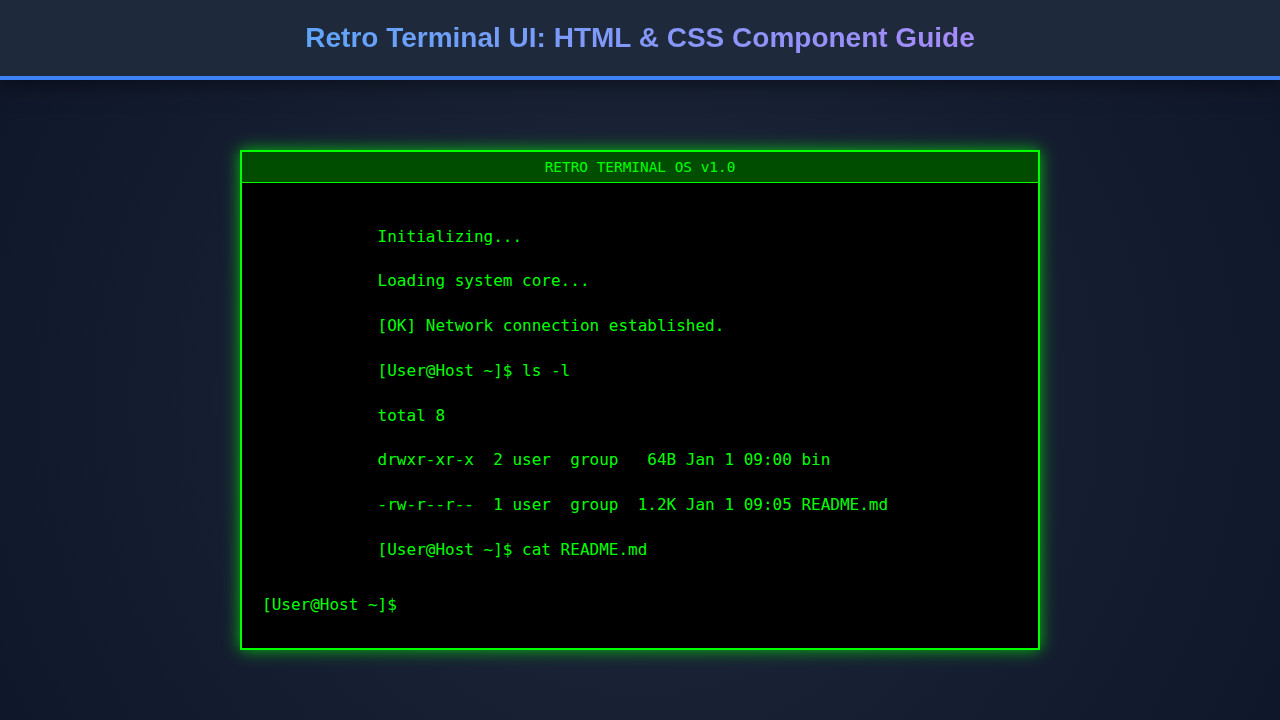 Retro Terminal UI: HTML & CSS Component Guide