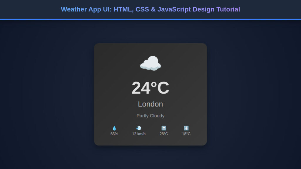 Weather App UI: HTML, CSS & JavaScript Design Tutorial