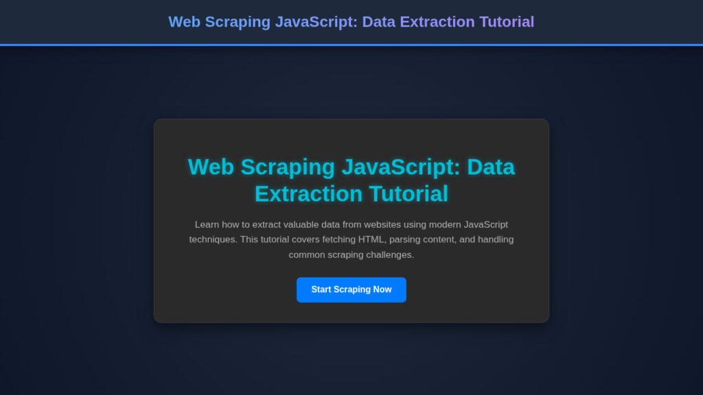 Web Scraping JavaScript: Data Extraction Tutorial