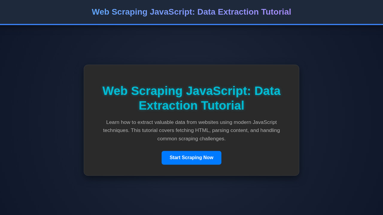 Web Scraping JavaScript: Data Extraction Tutorial