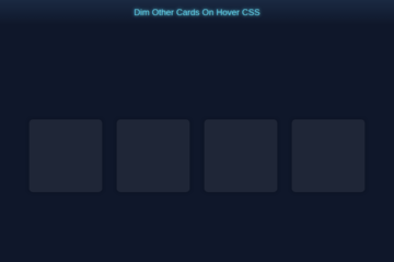 Dim Cards Hover CSS