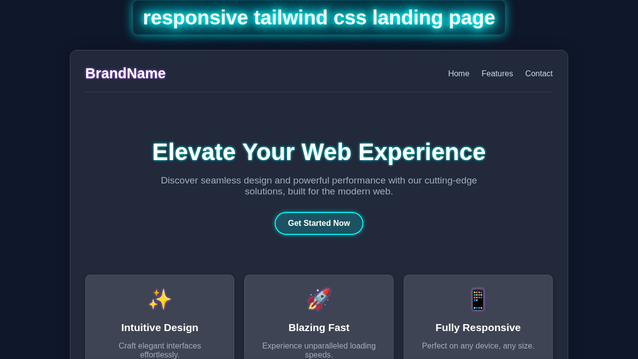 Responsive Landing Page with HTML and Tailwind CSS Utility Classes