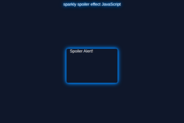 Sparkly Spoiler Effect JavaScript HTML CSS