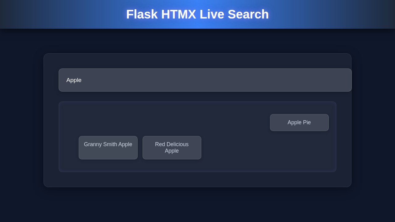 Flask HTMX Live Search: Real-time UI with Python & HTMX