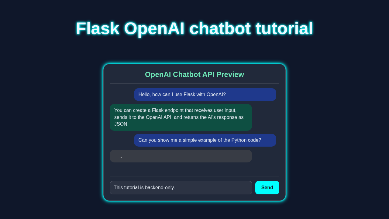 Flask OpenAI Chatbot: Python API Tutorial with Flask