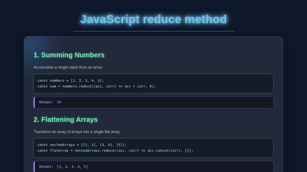 JavaScript Reduce Method Tutorial: HTML, CSS & Vanilla JS