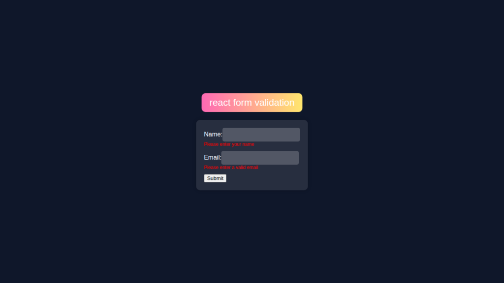 React Form Validation with JSX