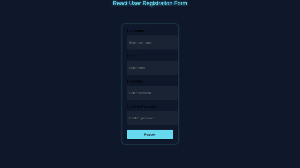 React User Registration Form with JSX