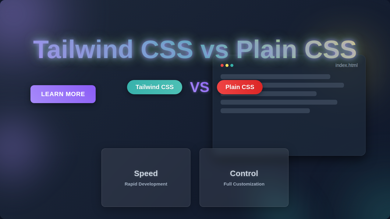 Tailwind CSS vs Plain CSS: The Ultimate Comparison Thumbnail