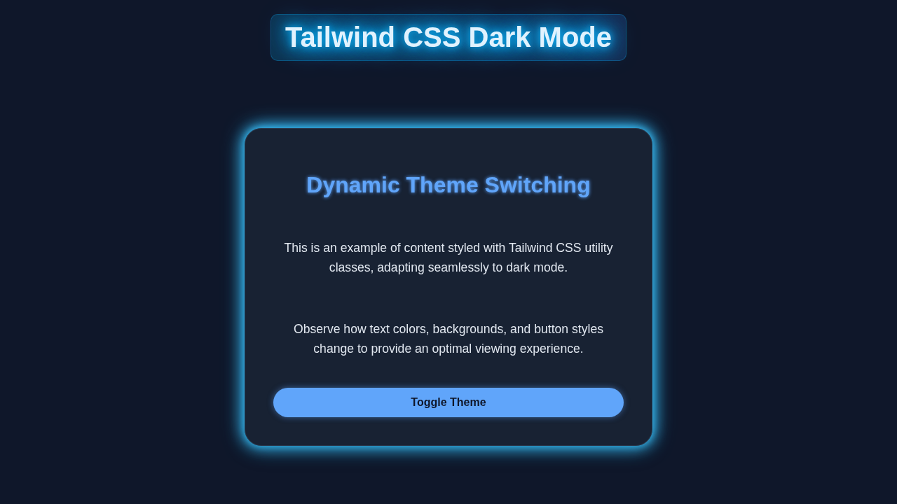 Tailwind Dark Mode Tutorial: HTML & CSS for Dynamic Themes