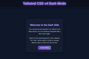 Tailwind Dark Mode Toggle with HTML & CSS for v4