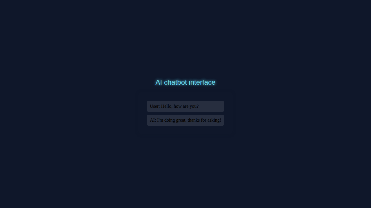 AI Chatbot interface with HTML, CSS, JavaScript
