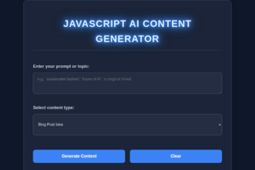 JavaScript AI Content Generator: HTML, CSS, Vanilla JS