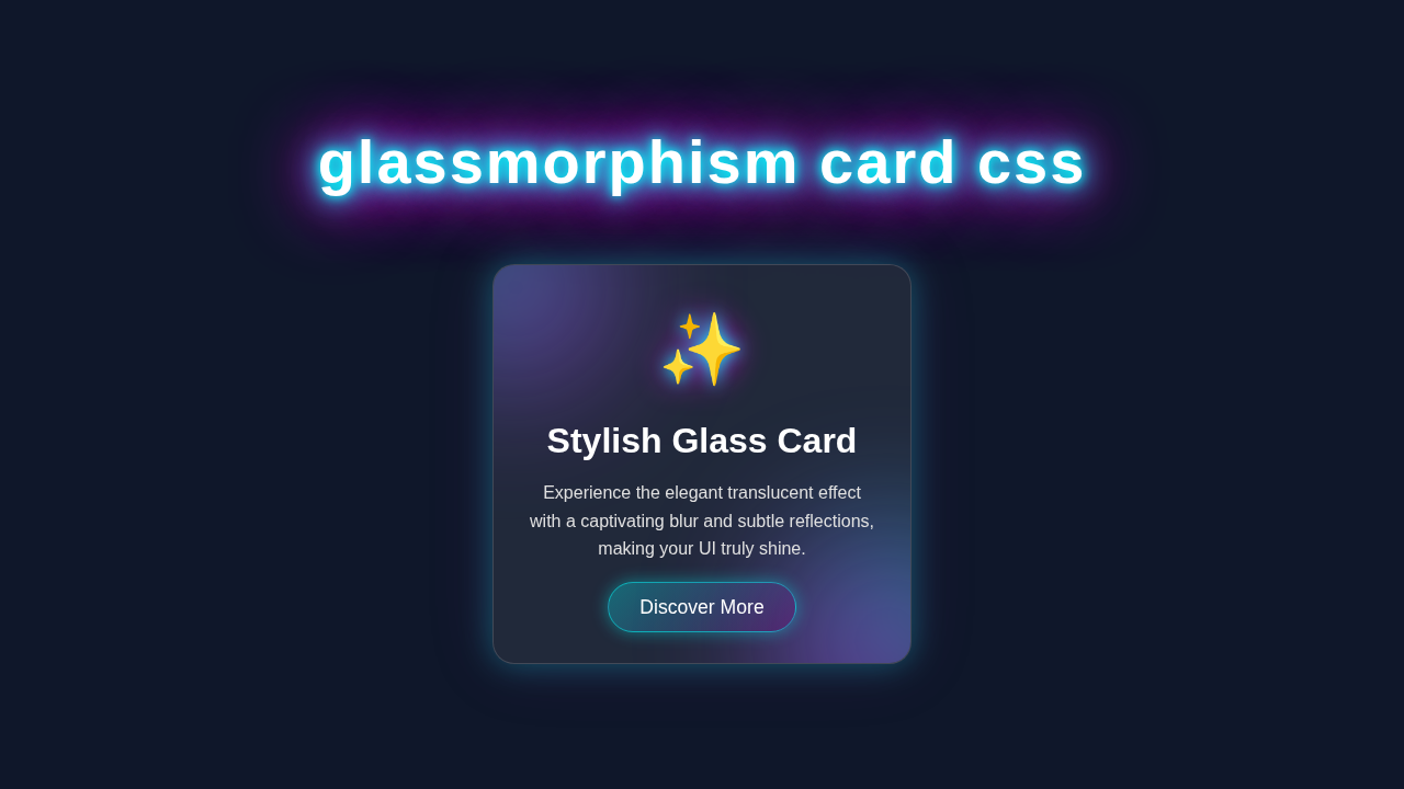 Glassmorphism Card CSS Tutorial: HTML & CSS Only