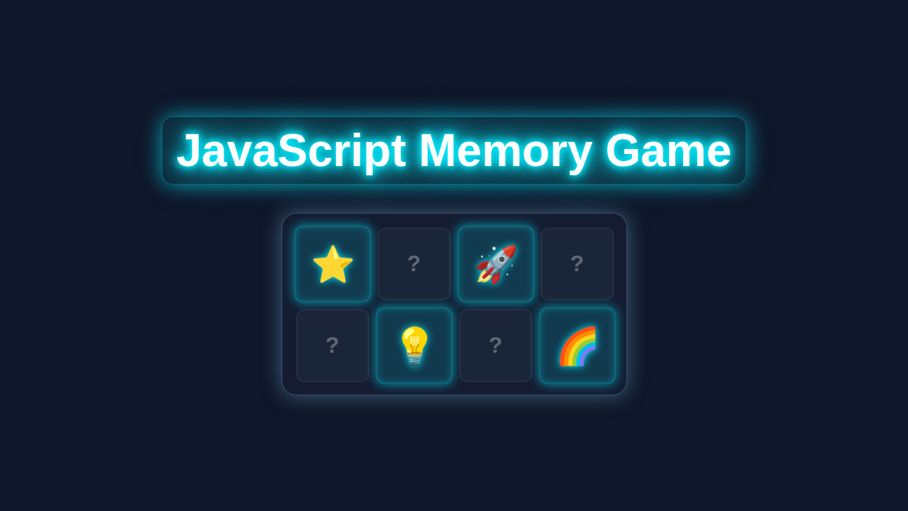 JavaScript Memory Game: HTML, CSS & Vanilla JS Tutorial