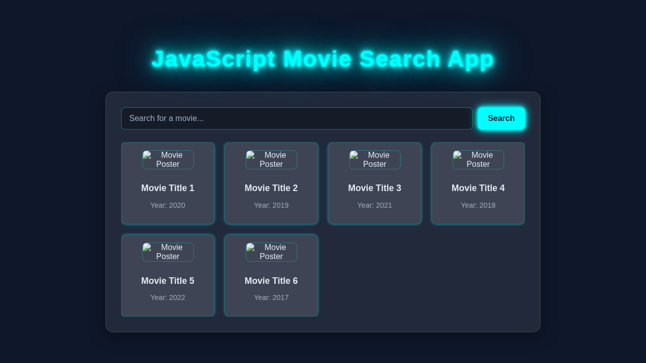 JavaScript Movie Search App with HTML, CSS & Vanilla JS