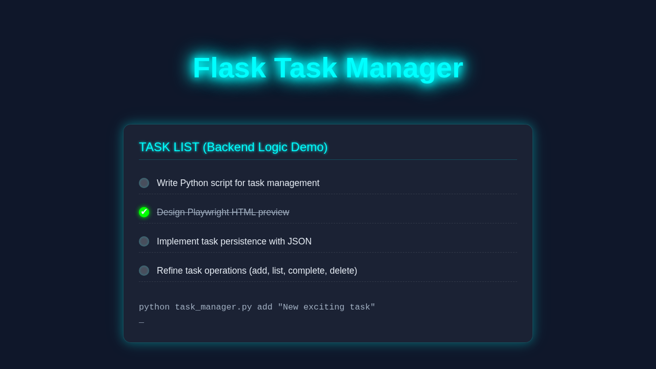 Python Task Manager Script: Backend Automation with Flask Logic