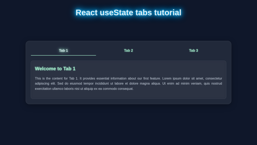 React useState Tabs Tutorial: Build Dynamic UI with React Hooks