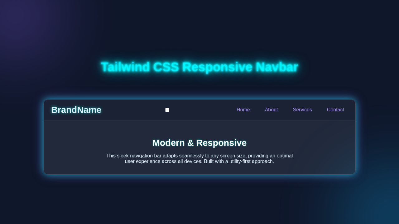 Responsive Navbar: Build with Tailwind CSS (HTML/CSS)