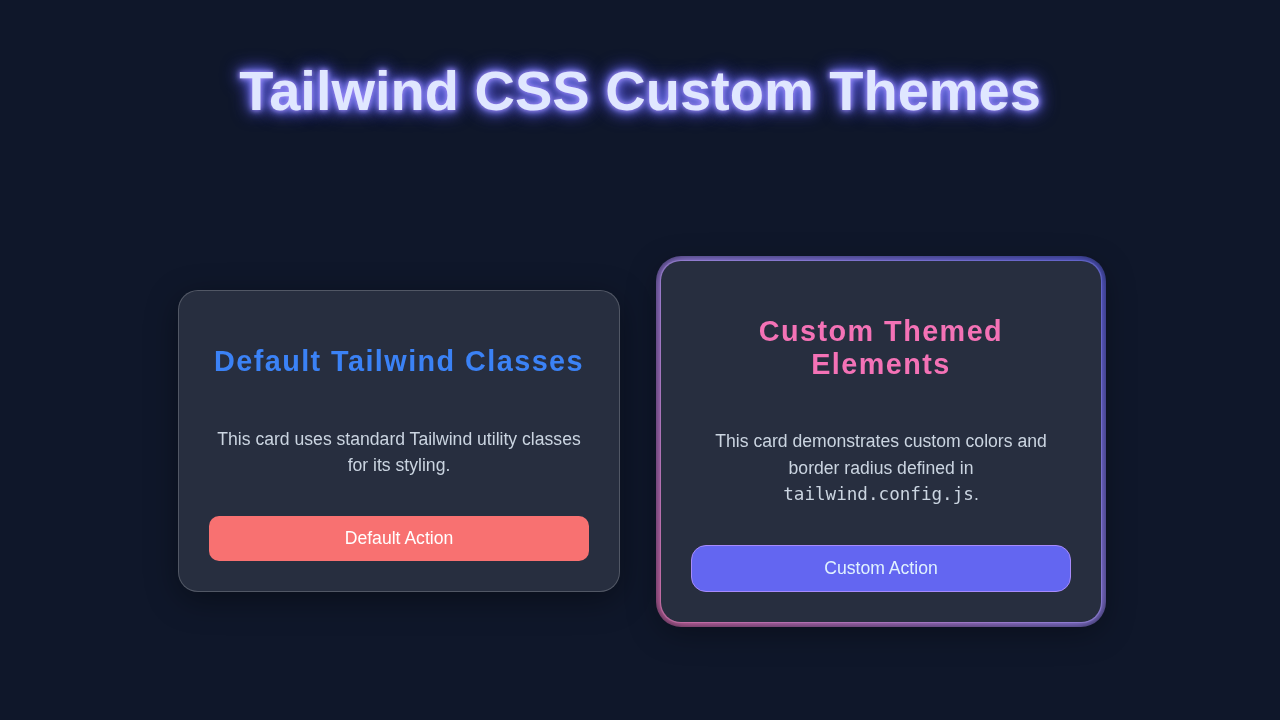 Tailwind Custom Themes: Building with HTML & Tailwind CSS