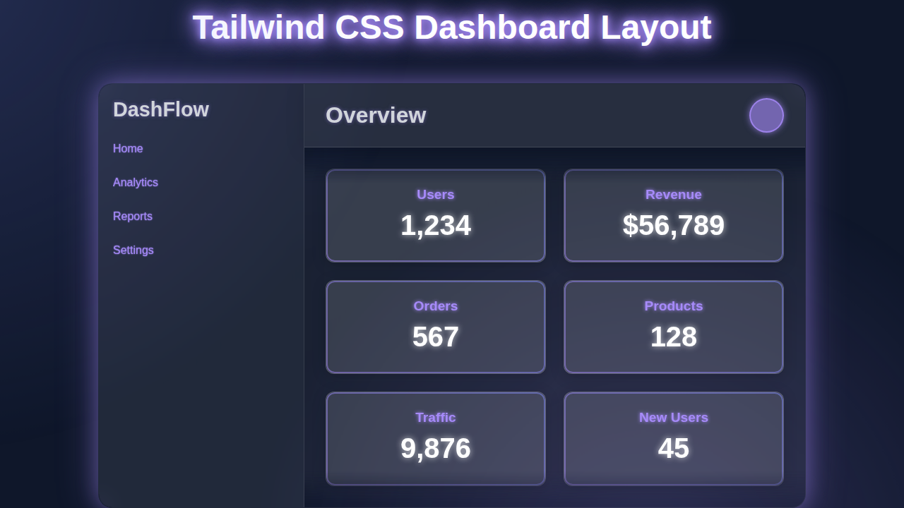Tailwind Dashboard Layout Tutorial: HTML & Utility Classes