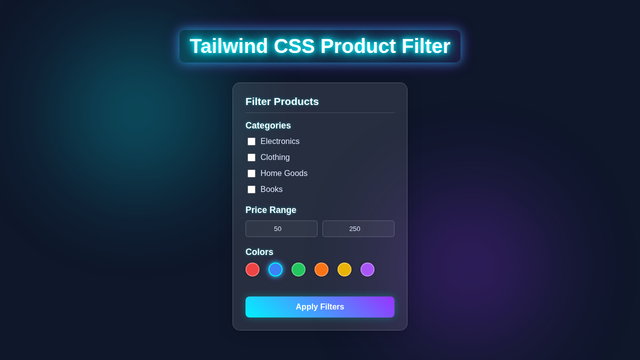Tailwind Product Filter: Build with HTML & Tailwind CSS Utilities
