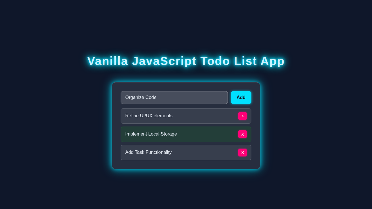 Vanilla JavaScript Todo List App Tutorial: HTML, CSS & JS