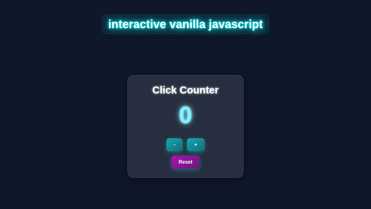 Vanilla JS Interaction: Build an Interactive Counter with HTML/CSS