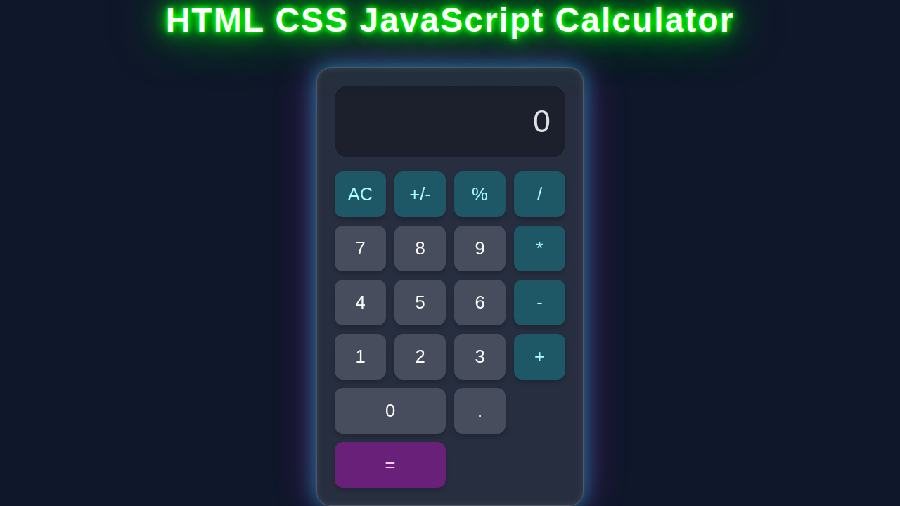 HTML CSS Calculator UI Design: Visually Stunning Layout