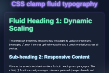 CSS clamp fluid typography tutorial with HTML & CSS