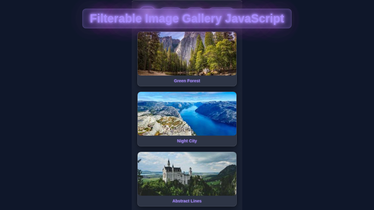 Filterable Image Gallery JavaScript: HTML, CSS, & JS Tutorial